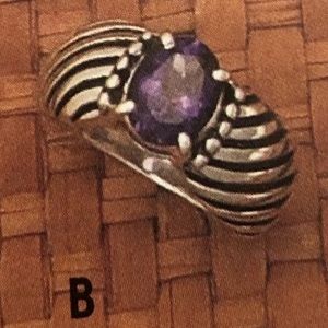 Rare Vintage Silpada Sterling Silver Amethyst Ring R1273 Size 8 1/4